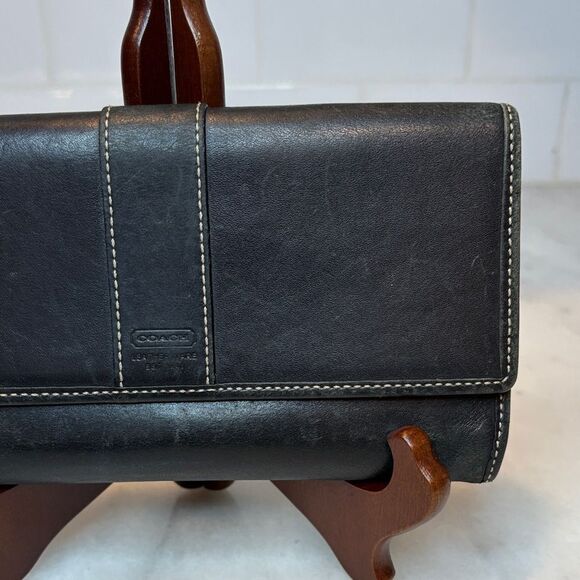 Coach Wallet Signature Stripe Leather Full Sized Wallet (#3) - Picture 3 of 16